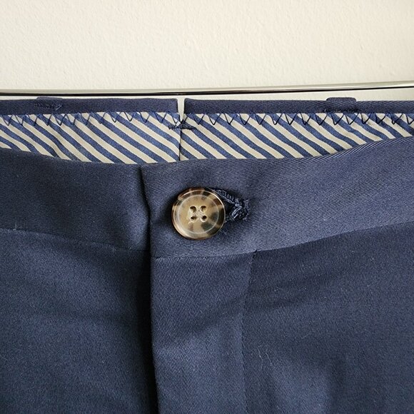 46x32 Blue Chinos Jos A Bank Cotton Reserve Pants New Flat Front Nwt Navy Khakis - Picture 6 of 17